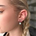 Evolution Group Silver dangling earrings with white synthetic opal 11466.1 white Evolution Group Silver dangling earrings with white synthetic opal 11466.1 white