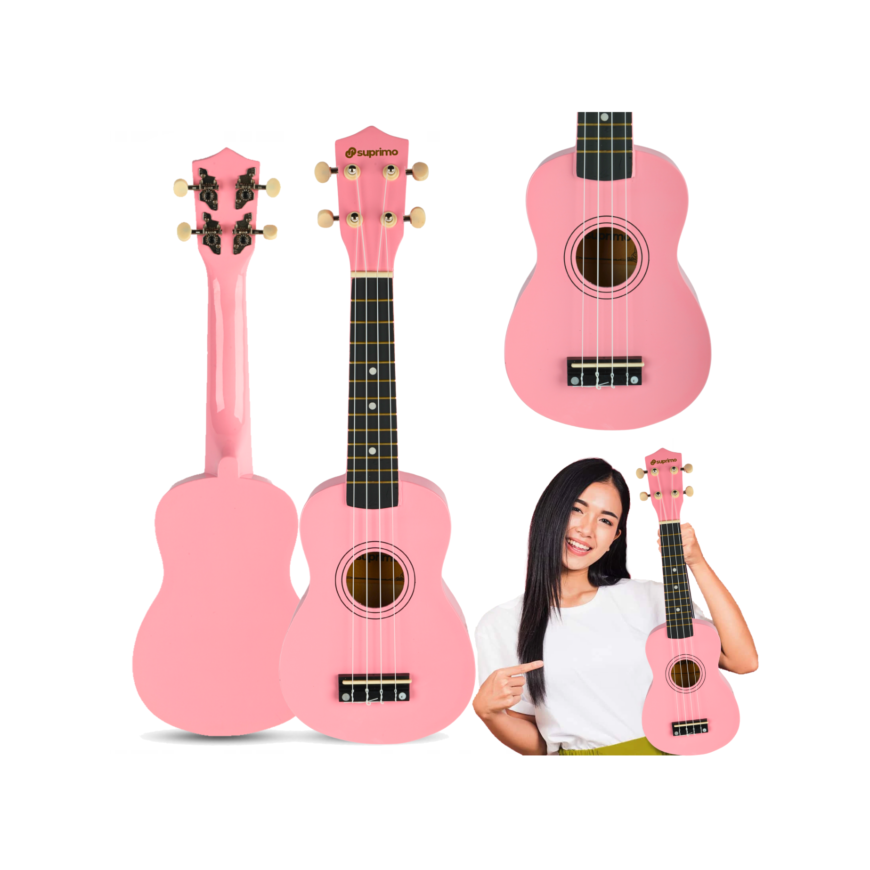 Luna Guitars SUPRIMO UK21 PK sopraano ukulele 21" vaaleanpunainen puu