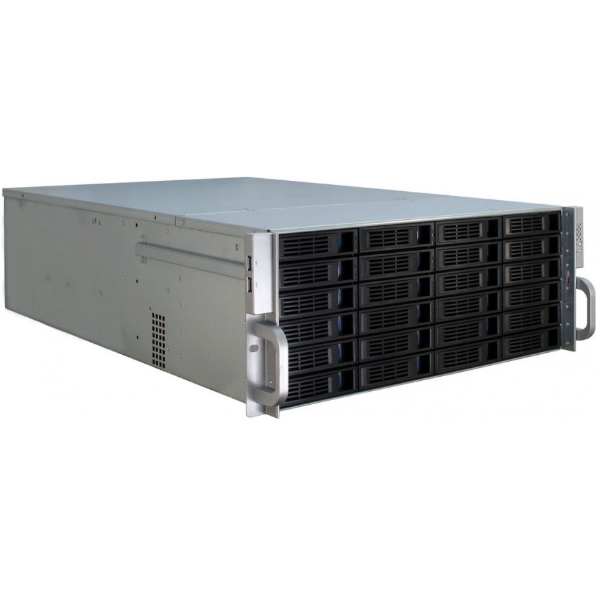 Inter-Tech 4U-4424 Cтойка Черный, Серебристый