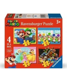 Ravensburger pusle 4in1 Super Mario - kokku 72 tükki