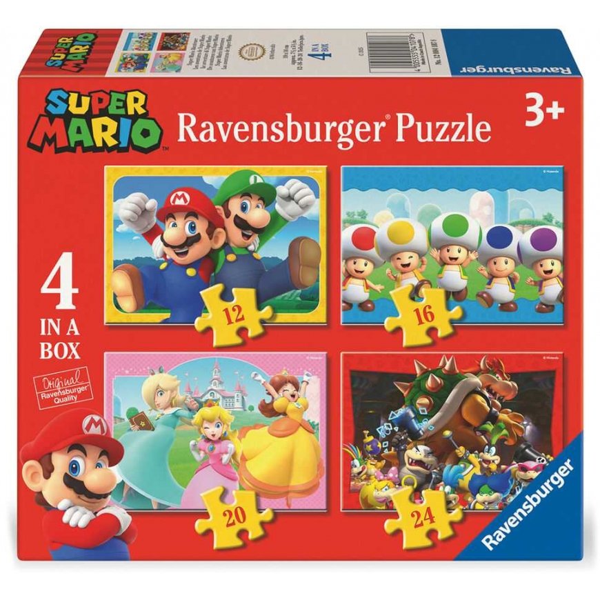 Пазл Ravensburger 4в1 Супер Марио - всего 72 детали – 2
