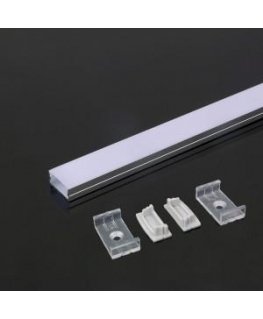LED-nauhojen profiili V-TAC, alumiini, 2000x23.5x10mm, valkoisen värinen.