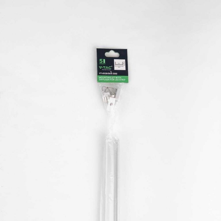 V-TAC LED strip profile, aluminum, 2000x23.5x10mm, white color. – 4