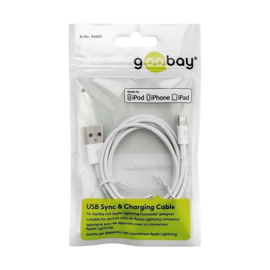 Goobay Lightning USB Charging and Sync Cable, 0.5 m – 4