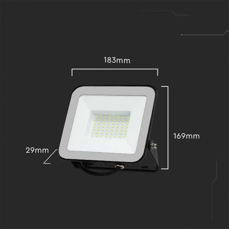 50W LED prožektor, must, 4000K, SAMSUNG kiip – 5