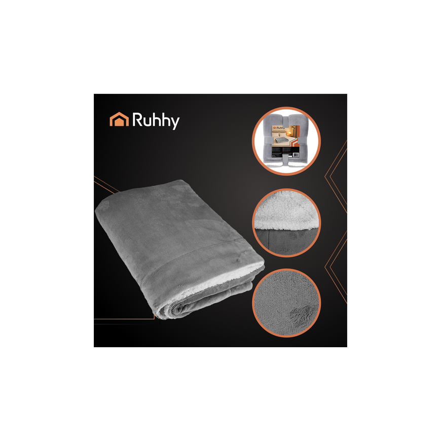 Double-sided blanket 150x200cm dark gray Ruhhy 26292 – 5