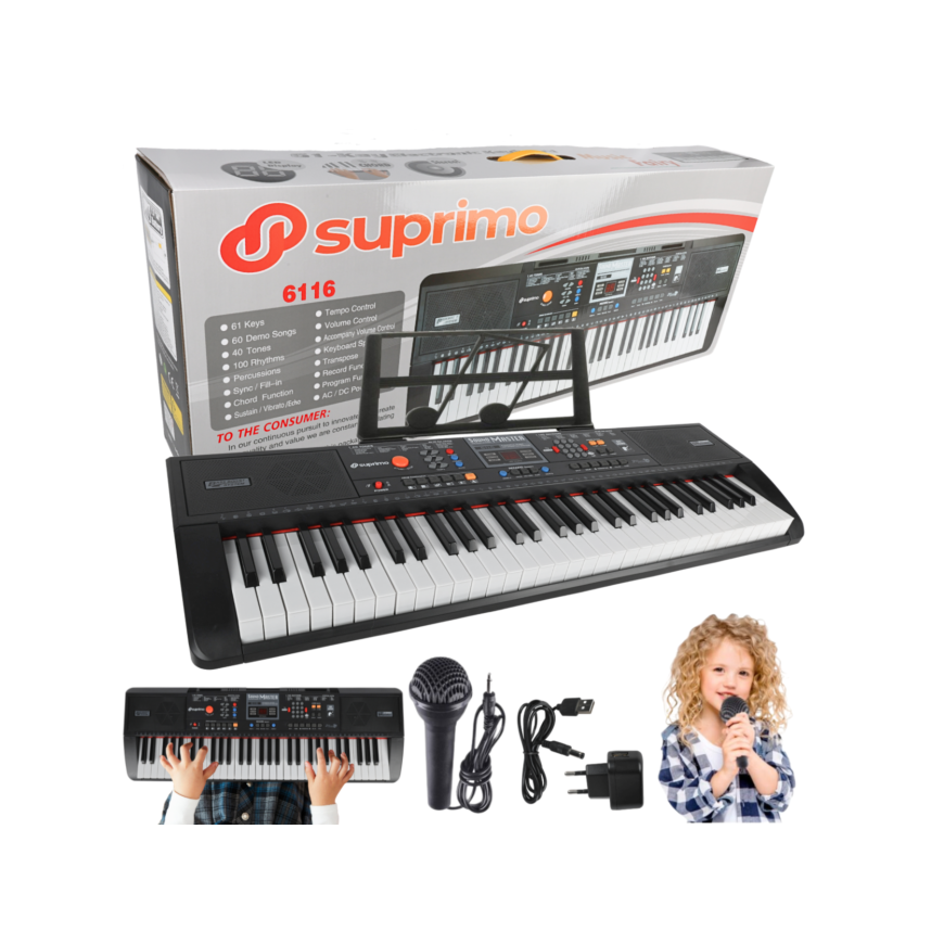 SUPRIMO 6116 educational keyboard with battery