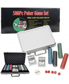 Lean Toys Ammattimainen Pokerisarja, Alumiinitasku, 500 kpl.