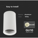 Recessed spotlight GU10 bulb frame V-TAC, white, height 10cm Recessed spotlight GU10 bulb frame V-TAC, white, height 10cm