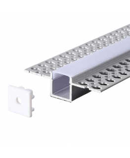 V-tac LED встраиваемый профиль с крышкой и заглушками, серебристый, 2м