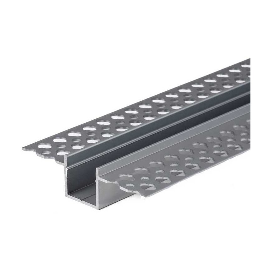 V-tac LED užglaistomas profilis su dangteliu ir užbaigimais, sidabro sp., 2m – 3