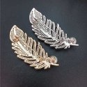 Trolley Brooch, gilded feather with synthetic pearl, gold Trolley Brooch, gilded feather with synthetic pearl, gold