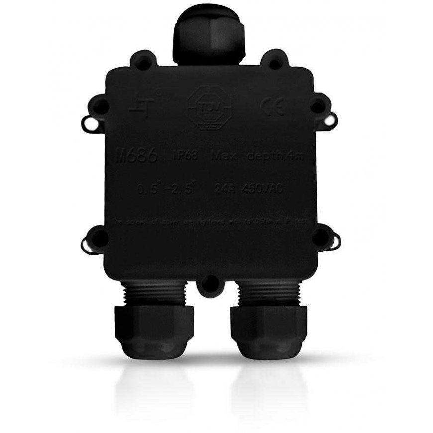 Connector for V-TAC projectors, black, wire cross-section 8-12mm, IP68 – 2