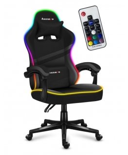 Huzaro FORCE 4.4 RGB Datorspēļu krēsls Kausveida (šūpuļa) sēdeklis Melns