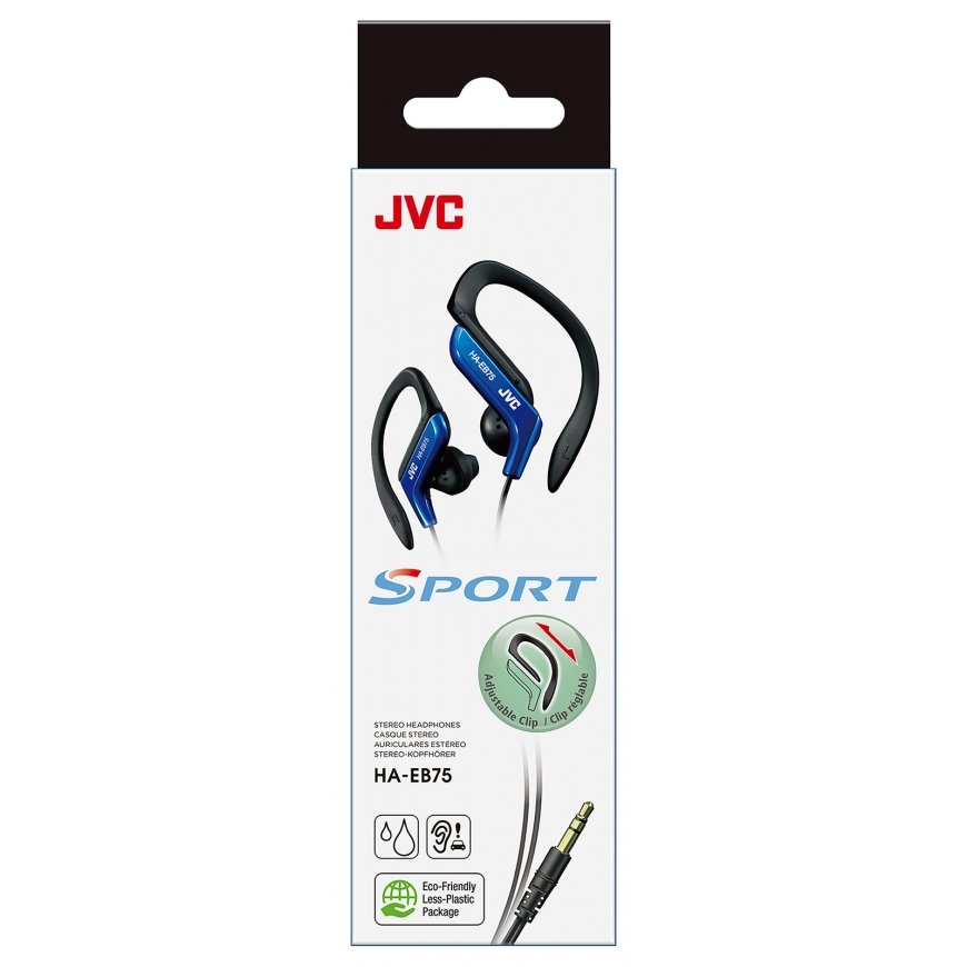 JVC HA-EB75 Austiņas Vadu Ausu āķi, Ausīs Sporta Melns, Zils – 2