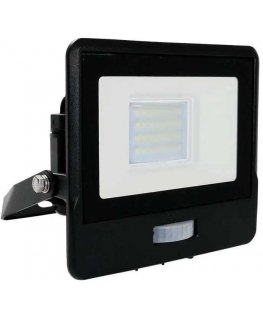 20W LED projector V-TAC, black housing, 3000K, with motion sensor