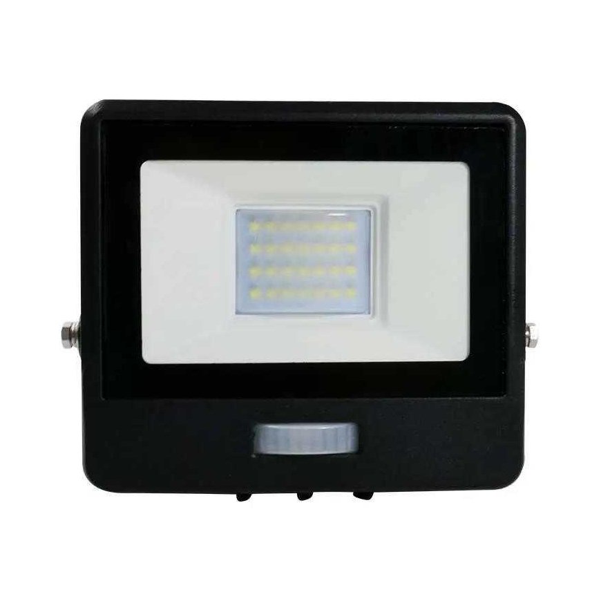 20W LED projector V-TAC, black housing, 3000K, with motion sensor – 2