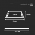 V-tac LED elastīgs virsmas profils, sudraba krāsā, 2m, ar vāciņu V-tac LED elastīgs virsmas profils, sudraba krāsā, 2m, ar vāciņu