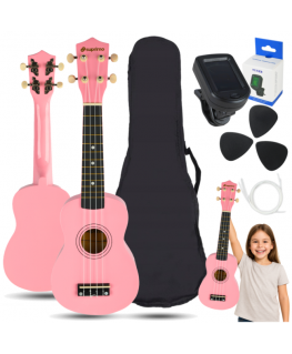 Luna Guitars SUPRIMO UK21 SET PK soprāna ukulele 21" rozā
