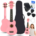 Luna Guitars SUPRIMO UK21 SET PK sopraano ukulele 21" vaaleanpunainen