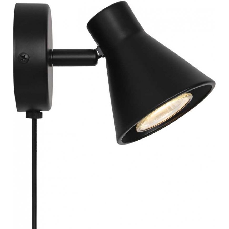 Sienas lampa Nordlux Eik, matēta melna – 2