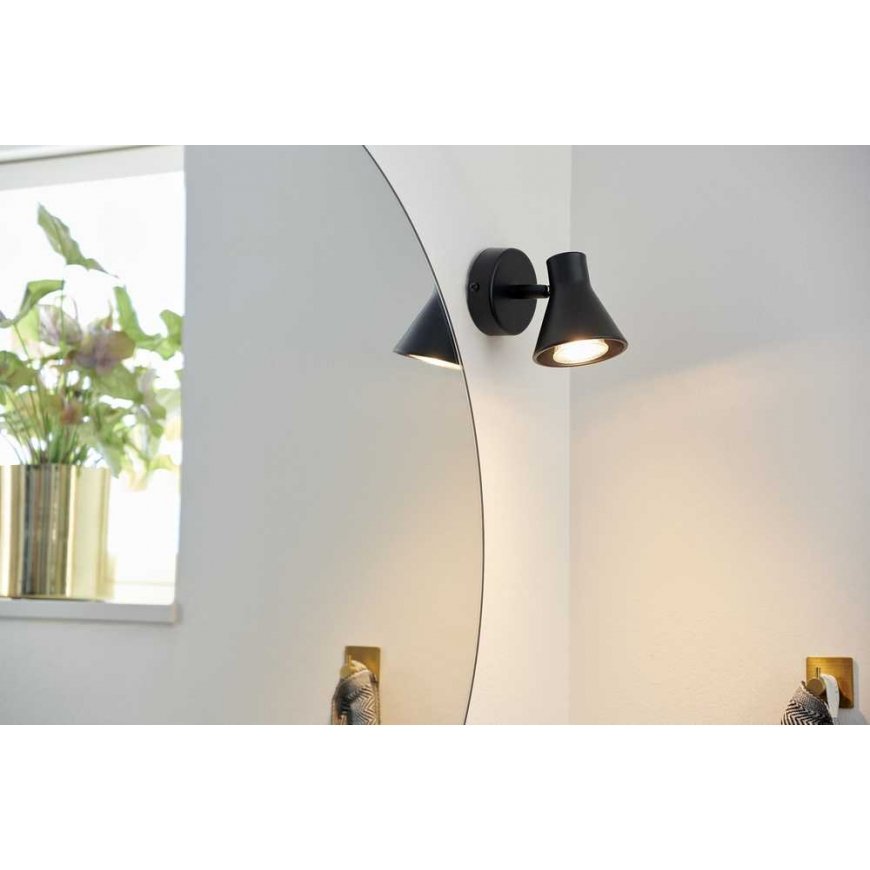 Sienas lampa Nordlux Eik, matēta melna – 4