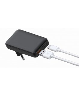 Beline-laturi 1x USB-C + 1x USB 65W musta (vain pää) PD 3.0 +