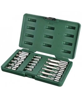 Набор бит с насадками Sata S09051 1/4''+1/2'' 18 шт.