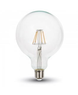 6W LED-lamppu V-TAC, G125, E27, 6400K (kylmä valkoinen)