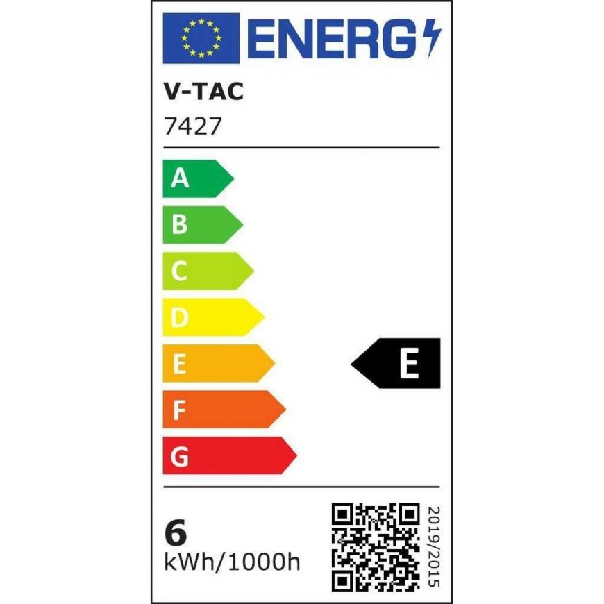 6W LED lemputė V-TAC, G125, E27, 6400K (šaltai balta) – 4