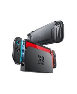 Supcase Crystal Case Nintendo Switch 2: Läpinäkyvä Musta