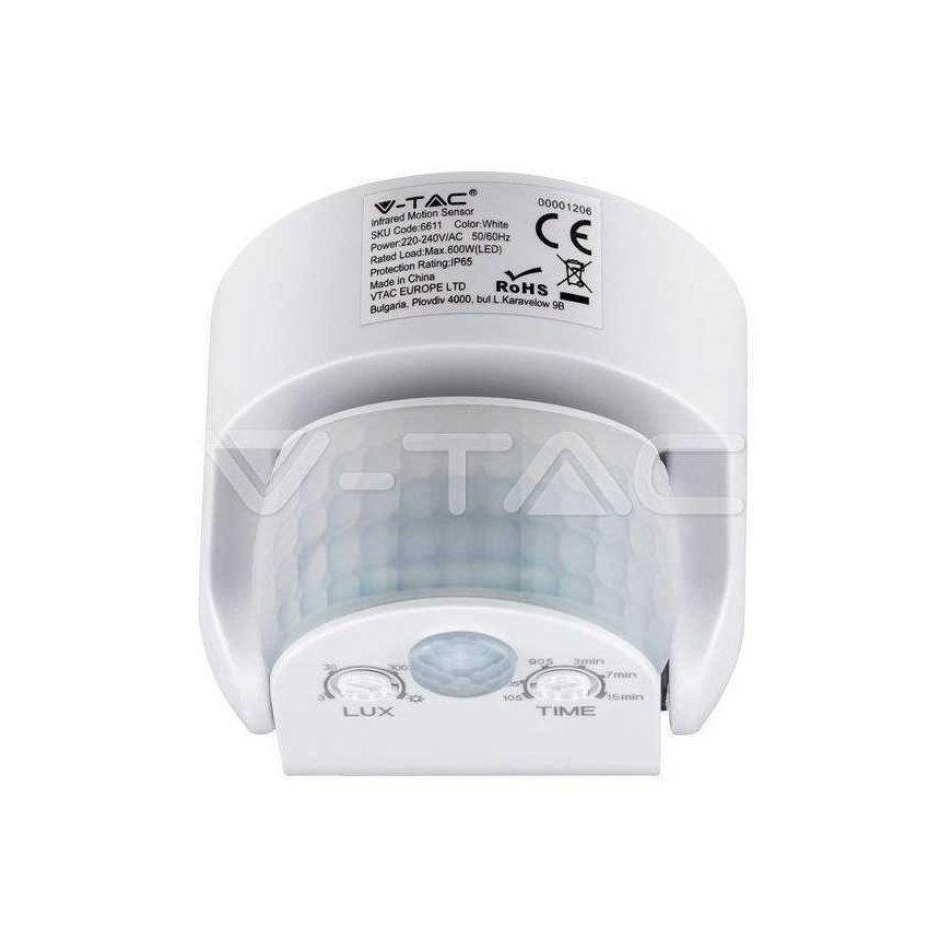 V-tac pinnapealne liikumisandur, 180 kraadi, IP65, valge – 5