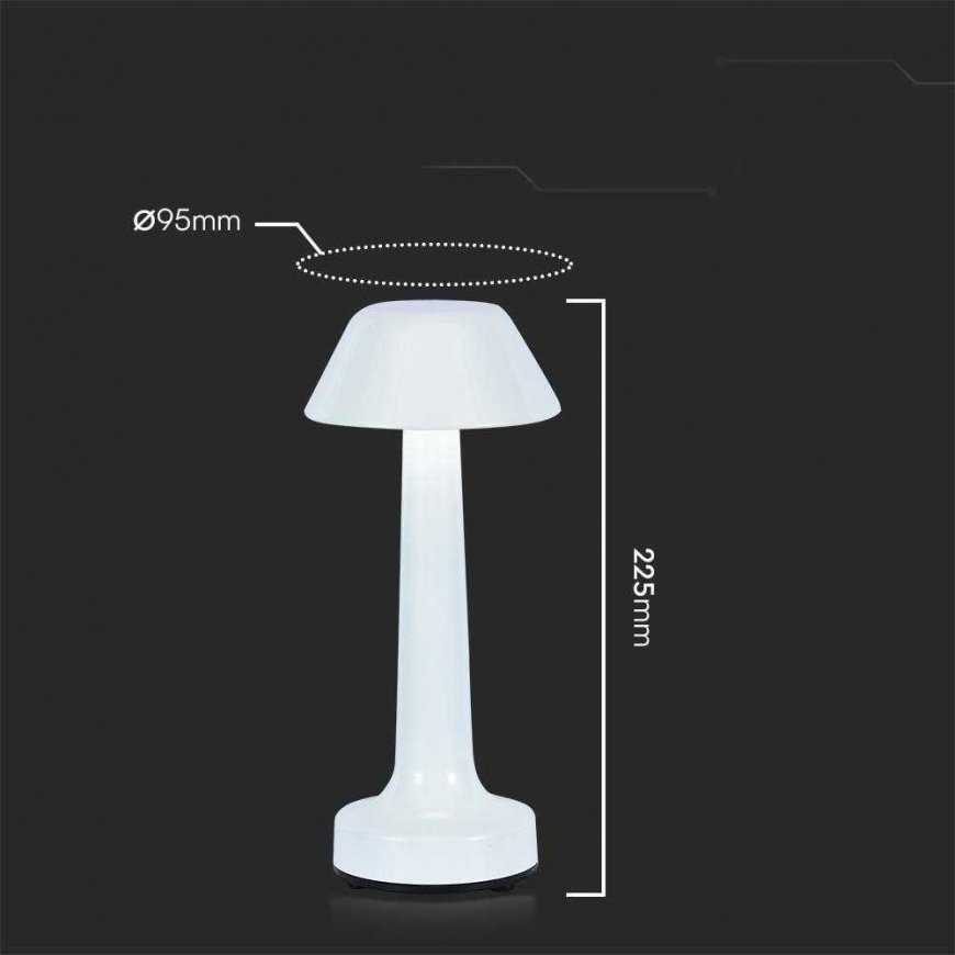 V-tac 1W LED laaditav lauavalgusti, valge, 3000-6000K, dimmerdatav – 5