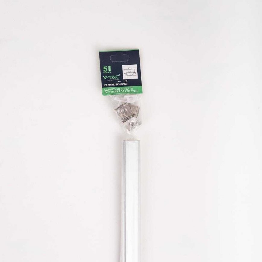 LED juostos profilis V-TAC, aliuminis, 2000x24.7x7mm, baltos spalvos. – 4