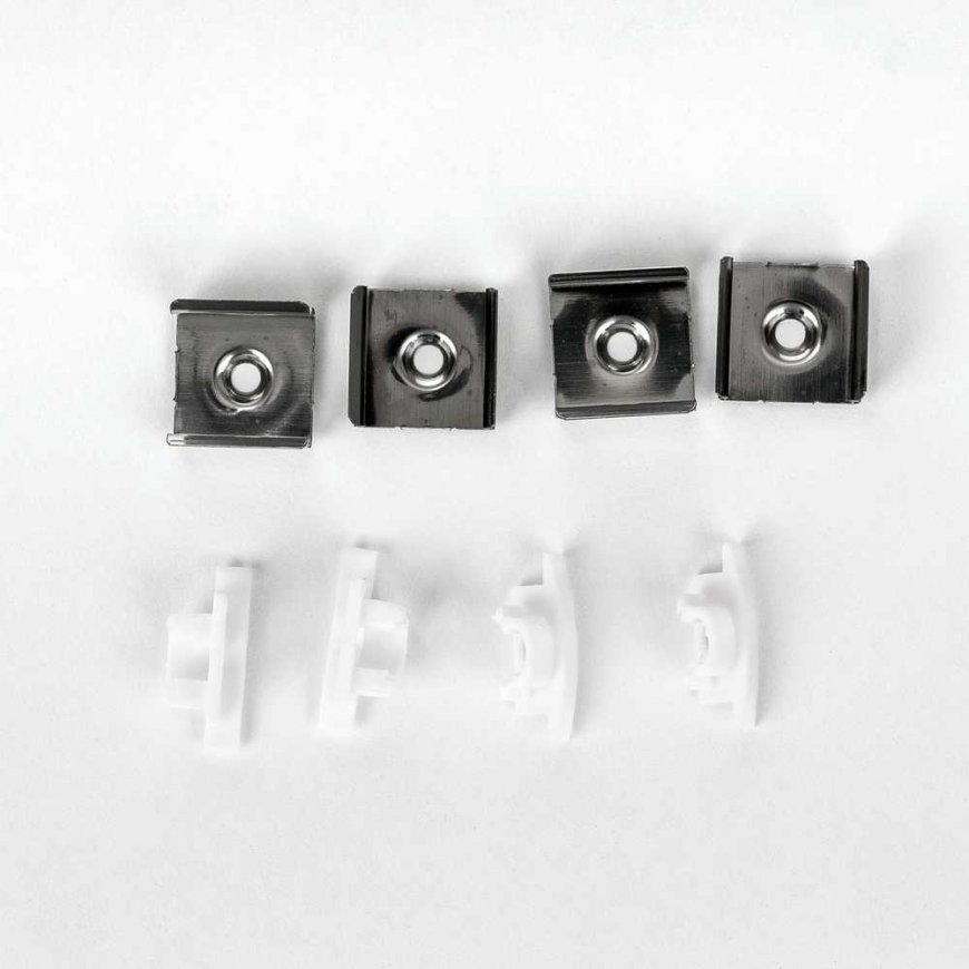 Sieninis šviestuvas LED įleidžiamas profilis V-TAC, su dangteliu ir užbaigimais, baltas, 2000x24.7x7mm – 5
