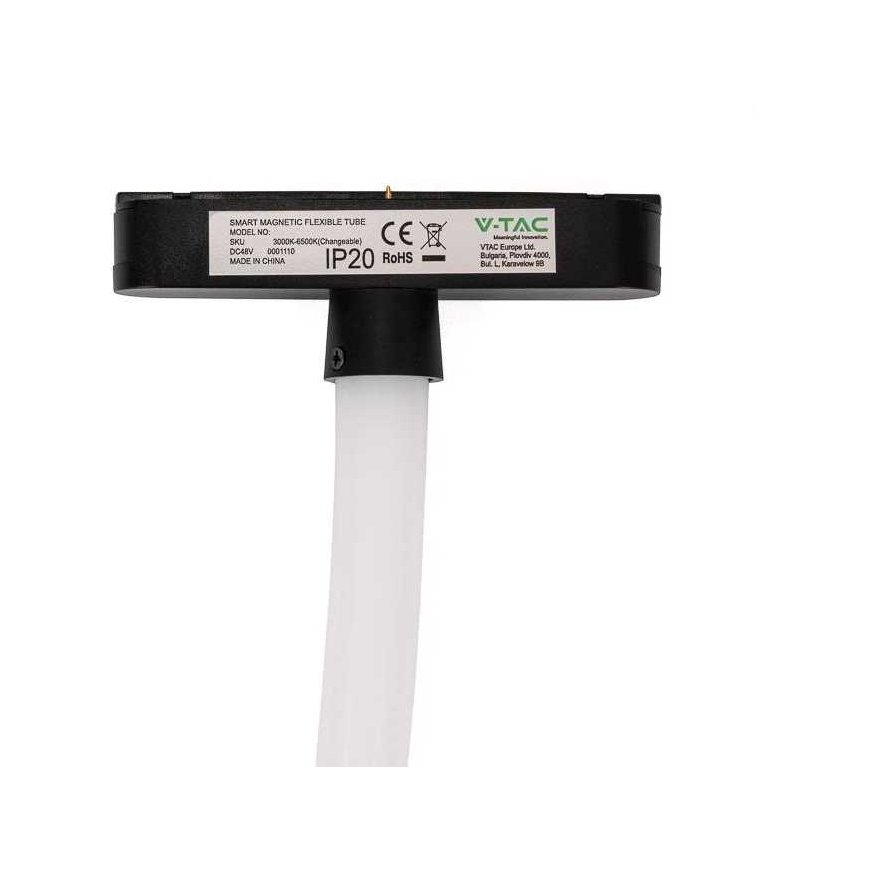 V-tac 23W LED SMART valaisin magneettisiin kiskoihin, 48V, musta, 3000-6500K – 5