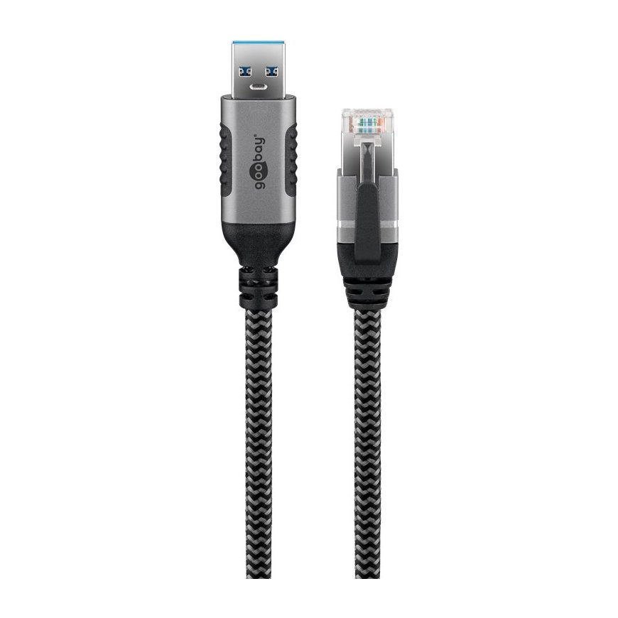 Goobay 70693 cable gender changer USB A RJ-45 Black, Silver – 2