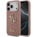 Чехол Guess PU Fixed Glitter 4G с металлическим логотипом для Apple iPhone 17 Pro розового цвета Чехол Guess PU Fixed Glitter 4G с металлическим логотипом для Apple iPhone 17 Pro розового цвета