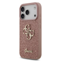 Guess PU Fixed Glitter 4G Metallilogo -kuori Apple iPhone 17 Pro:lle, vaaleanpunainen Guess PU Fixed Glitter 4G Metallilogo -kuori Apple iPhone 17 Pro:lle, vaaleanpunainen