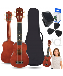 Luna Guitars SUPRIMO UK21 SET DW sopraano ukulele 21" tumma