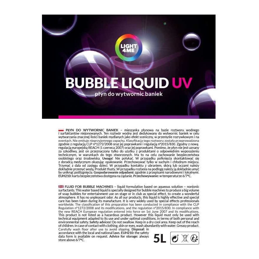 LIGHT4ME bubble liquid with UV effect, 5 l – 2