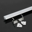 LED jos profils V-TAC, alumīnijs, 2000x19x19mm, baltā krāsā.