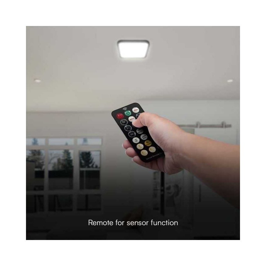 Wall lamp 18W LED surface lamp, square, black, 4000K, IP44, SAMSUNG LED chip, with motion sensor – 4