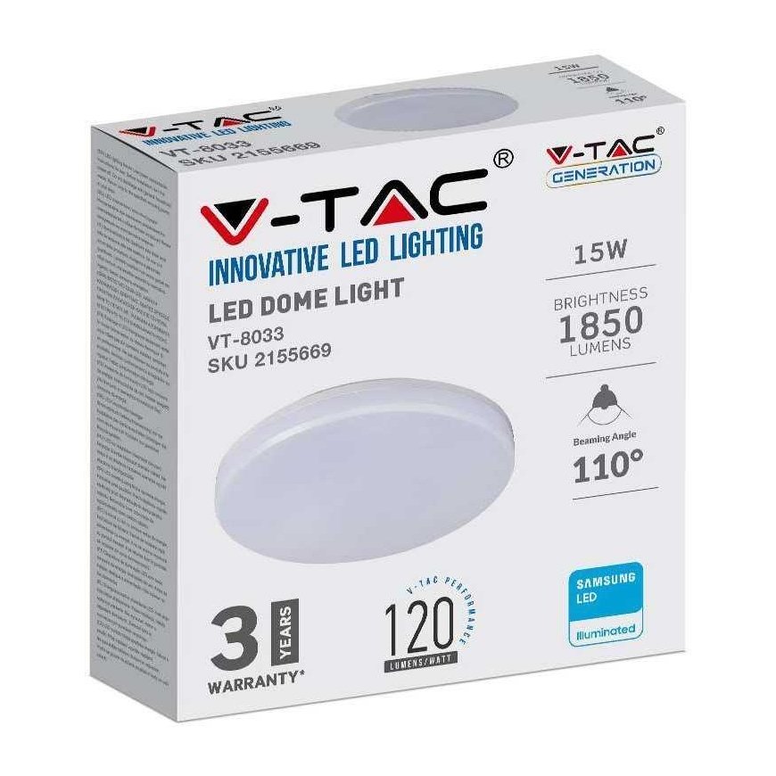Läbipaistev valgusti Samsung 15W LED pinnavalgusti, valge, 4000K, IP44 – 5