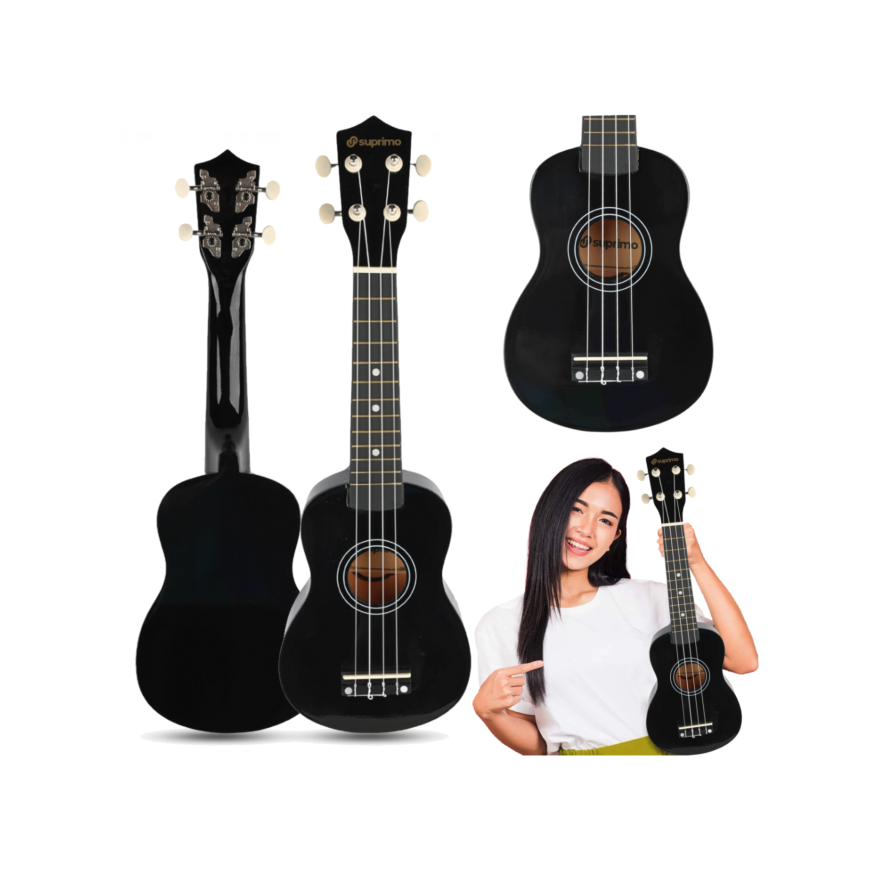 Luna Guitars SUPRIMO UK21 BK soprano ukulele, 21", black, wooden
