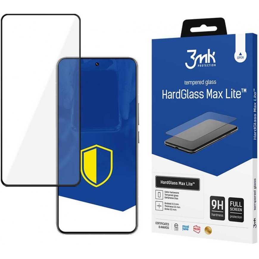 LCD kaitseklaas 3mk Hard Glass Max Lite Xiaomi 15 must – 3
