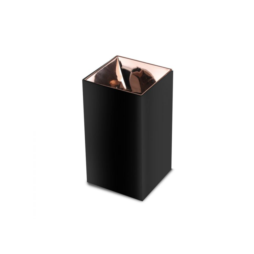 Ceiling lamp GU10 bulb frame V-TAC, black with a rose gold interior, height 14cm