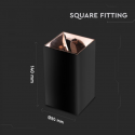 Ceiling lamp GU10 bulb frame V-TAC, black with a rose gold interior, height 14cm Ceiling lamp GU10 bulb frame V-TAC, black with a rose gold interior, height 14cm