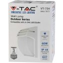 Rippuv valgusti V-tac Seinale paigaldatav välistuled, E27, IP44, valge korpus Rippuv valgusti V-tac Seinale paigaldatav välistuled, E27, IP44, valge korpus