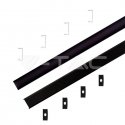 V-tac LED paviršinis profilis, juodas, 2m, su dangteliu ir montavimo priedais V-tac LED paviršinis profilis, juodas, 2m, su dangteliu ir montavimo priedais